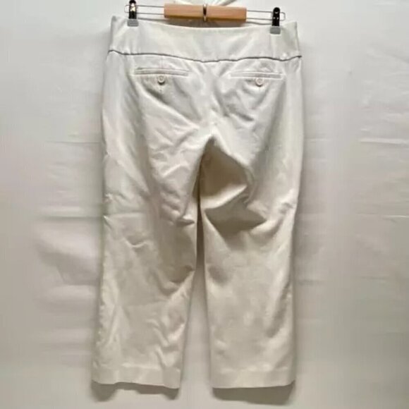 Express Editor Pants Women's Size 8 White Cropped Stretch Classy Career EUC - Picture 3 of 8